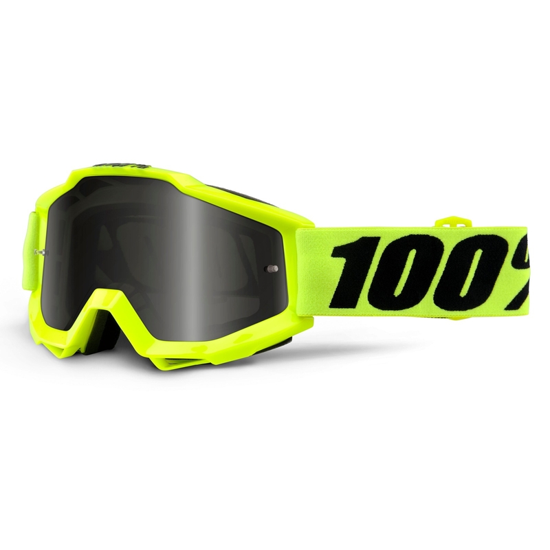 Motocross szemüveg 100% Accuri Sand fluo sárga (füstös + tiszta plexi)