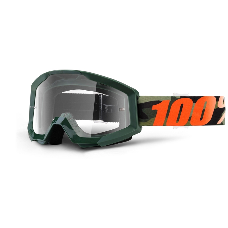 Motocross szemüveg 100% Strata Huntitistan (átlátszó plexiüveg)