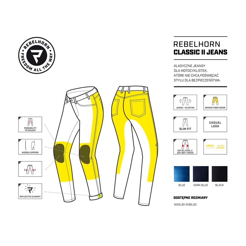 Rebelhorn Classic II női motoros farmer sötétkék kiárusítás
