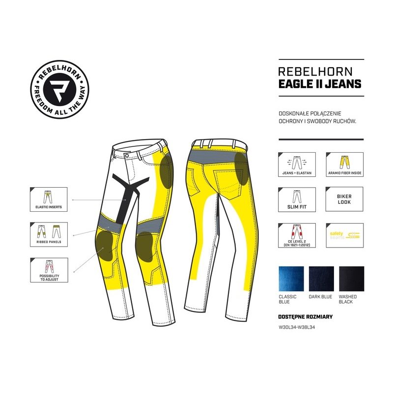 Motoros farmernadrág Rebelhorn Eagle II sötétkék kiárusítás