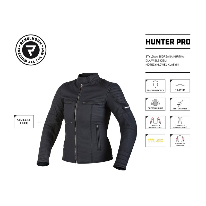 Rebelhorn Hunter Pro női motoros kabát  fekete kiárusítás