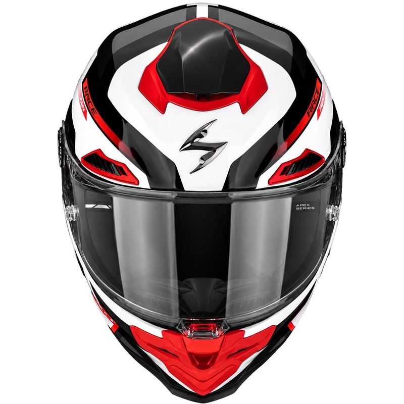 Integrální helma na motorku Scorpion EXO-RACE Air Carbon Fury bílo-stříbrno-červená