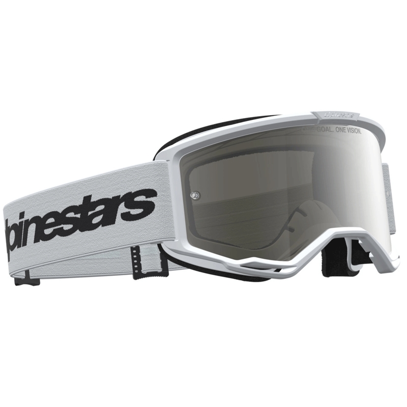 Motokrosové brýle Alpinestars Vision 3 Wordmark bílo-černé