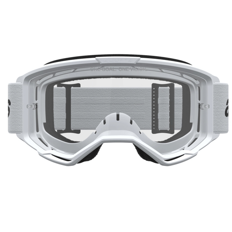 Motokrosové brýle Alpinestars Vision 3 Wordmark bílo-černé s čirým plexi