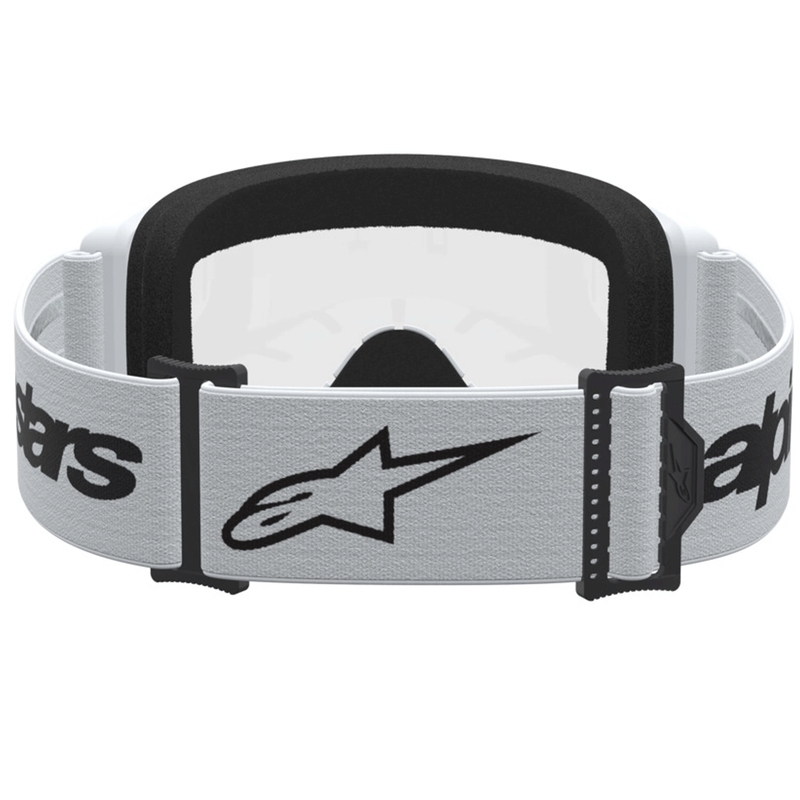 Motokrosové brýle Alpinestars Vision 3 Wordmark bílo-černé s čirým plexi