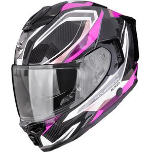 Integrální helma na motorku Scorpion EXO-1500 Carbon Air Hydro černo-bílo-růžová