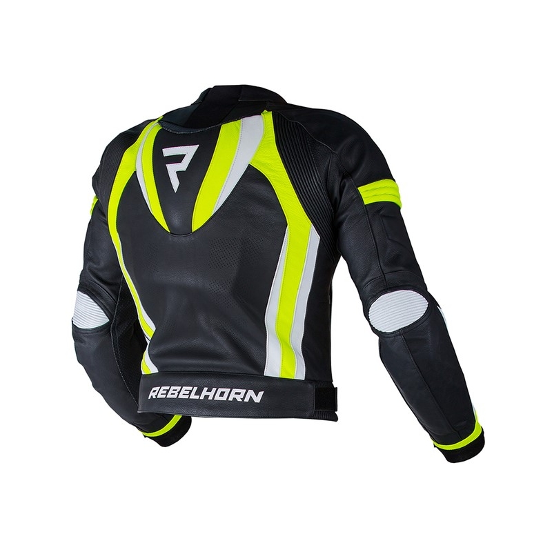 Kabát motorkerékpárhoz Rebelhorn Piston II PRO fekete-fehér-fluo sárga eladó kiárusítás