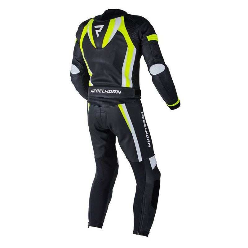 Kombinéza na motorku Rebelhorn Piston II PRO černo-bílo-fluo žlutá výprodej