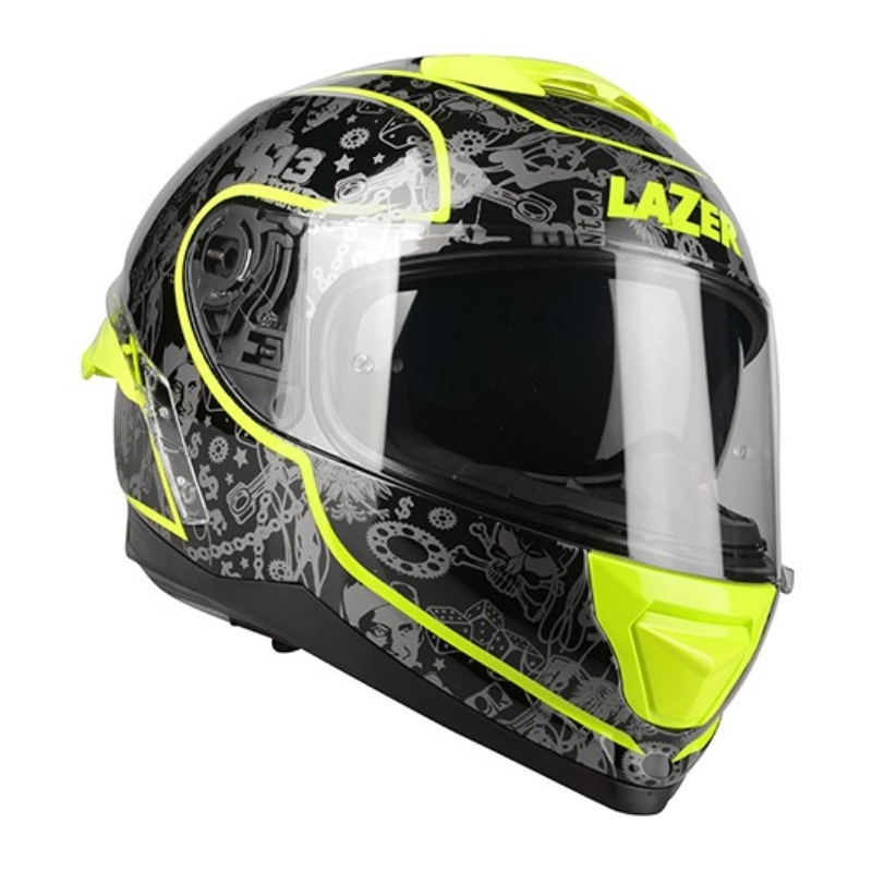 Integrált motoros sisak Lazer Rafale SR $ 13 Eredeti fekete-szürke-fluo sárga akció kiárusítás