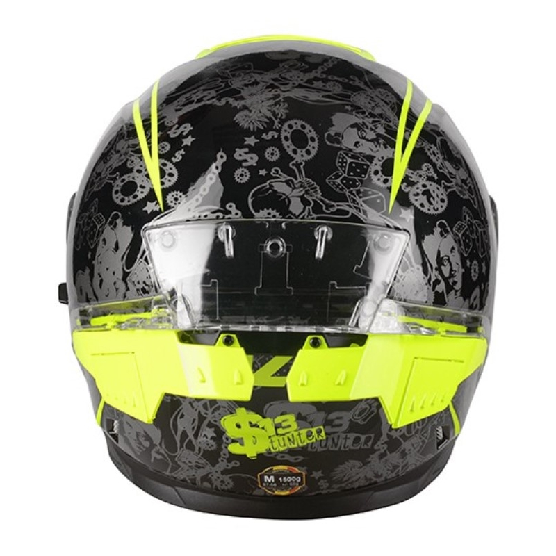 Integrált motoros sisak Lazer Rafale SR $ 13 Eredeti fekete-szürke-fluo sárga akció kiárusítás