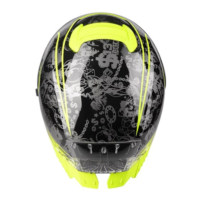 Integrált motoros sisak Lazer Rafale SR $ 13 Eredeti fekete-szürke-fluo sárga akció kiárusítás