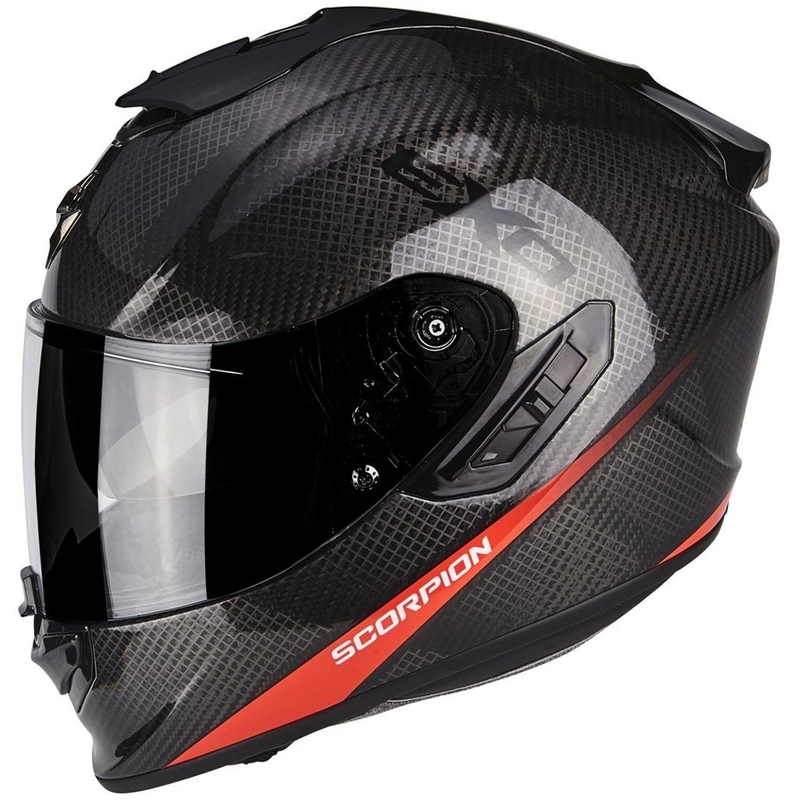 Beépített motoros sisak Scorpion Exo-1400 Air Carbon red