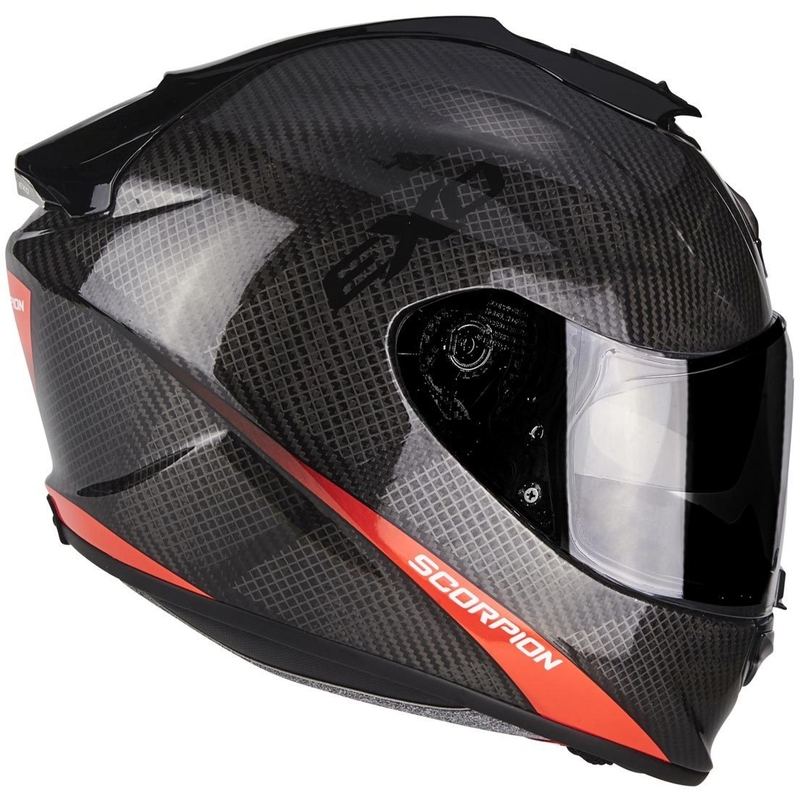 Beépített motoros sisak Scorpion Exo-1400 Air Carbon red