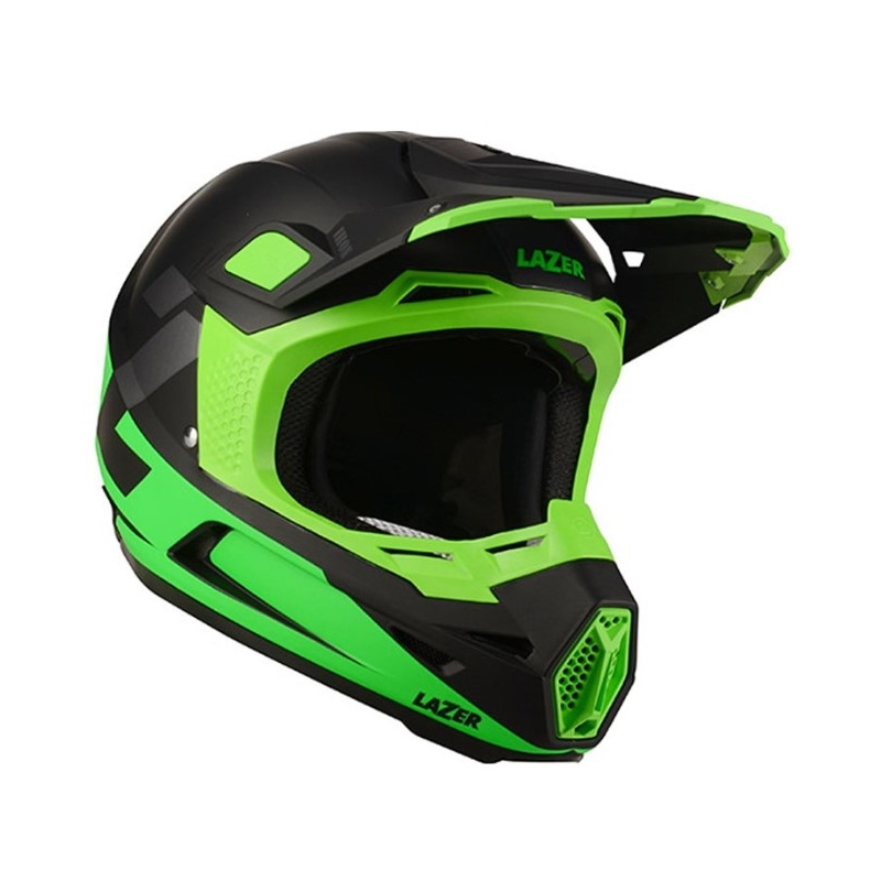 Motocross sisak Lazer X9 Vasfekete-fluo zöld