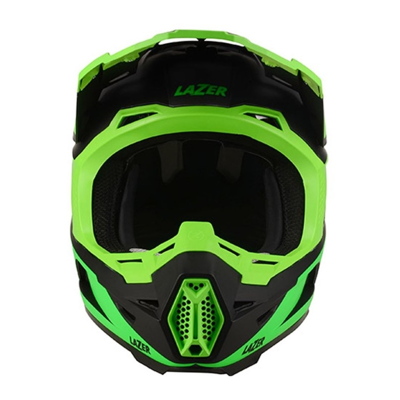 Motocross sisak Lazer X9 Vasfekete-fluo zöld