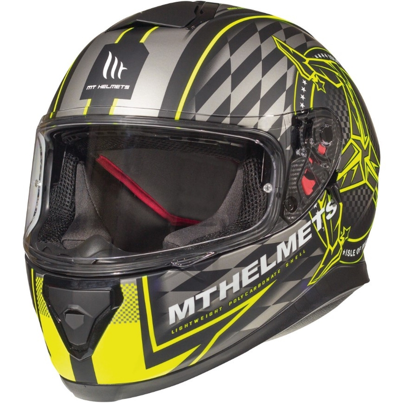 Zárt motoros sisak MT Thunder 3 SV Isle Of Man fekete-szürke-neon sárga
