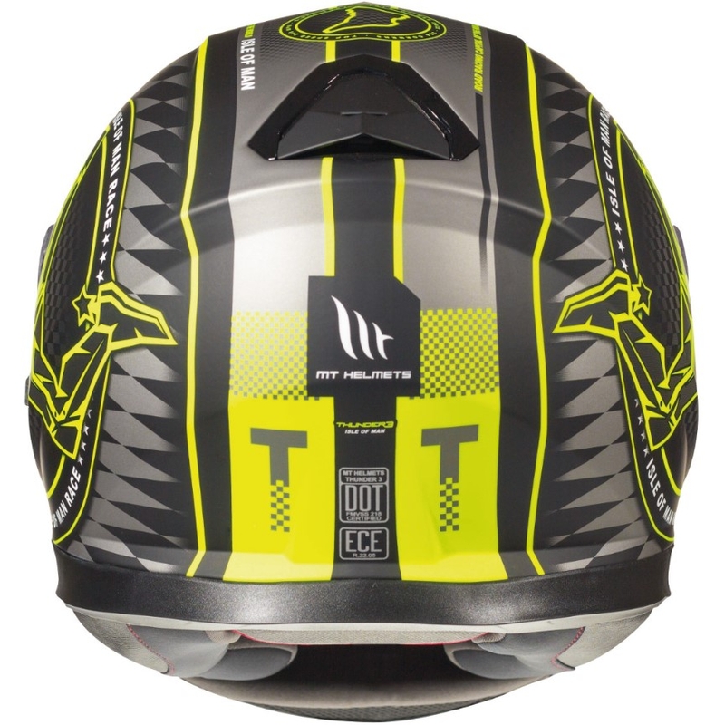 Zárt motoros sisak MT Thunder 3 SV Isle Of Man fekete-szürke-neon sárga