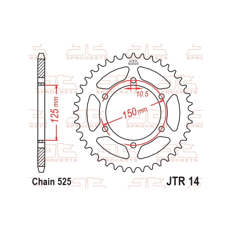 Csillagkerék JT 44 fogak,525