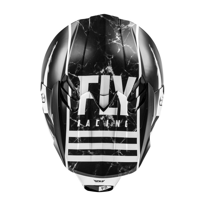 Motocross sisak FLY Racing F2 karbon gránit fehér-fekete-szürke