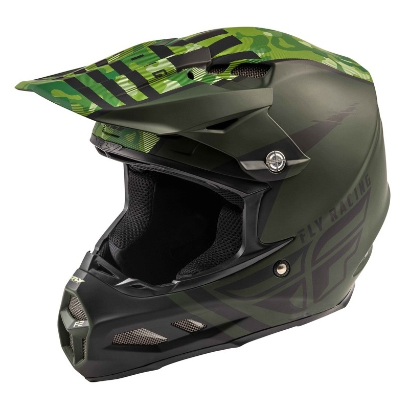 Motocross sisak FLY Racing F2 Karbon gránit fekete-zöld
