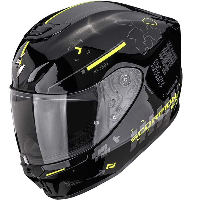 Integrální helma na motorku Scorpion EXO-391 Iron černo-fluo žlutá
