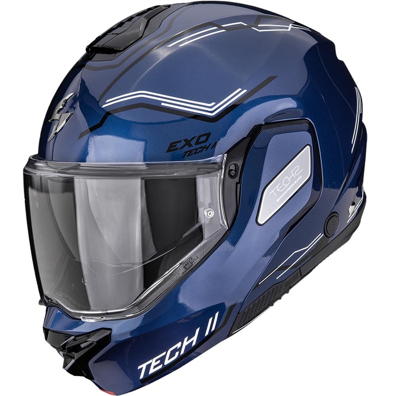 Překlápěcí helma na motorku Scorpion EXO-TECH II Dash modro-černo-bílá