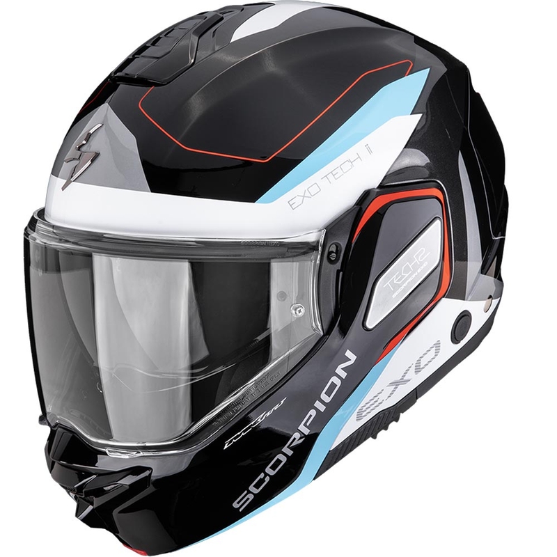 Překlápěcí helma na motorku Scorpion EXO-TECH II Passager černo-bílo-modrá