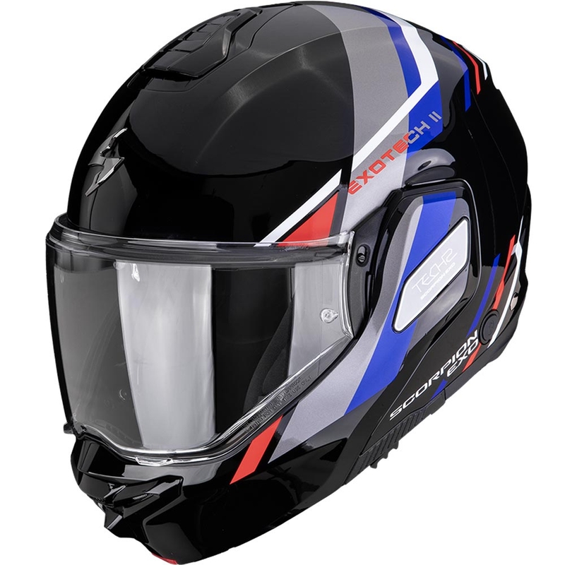 Překlápěcí helma na motorku Scorpion EXO-TECH II Markus černo-modro-červená