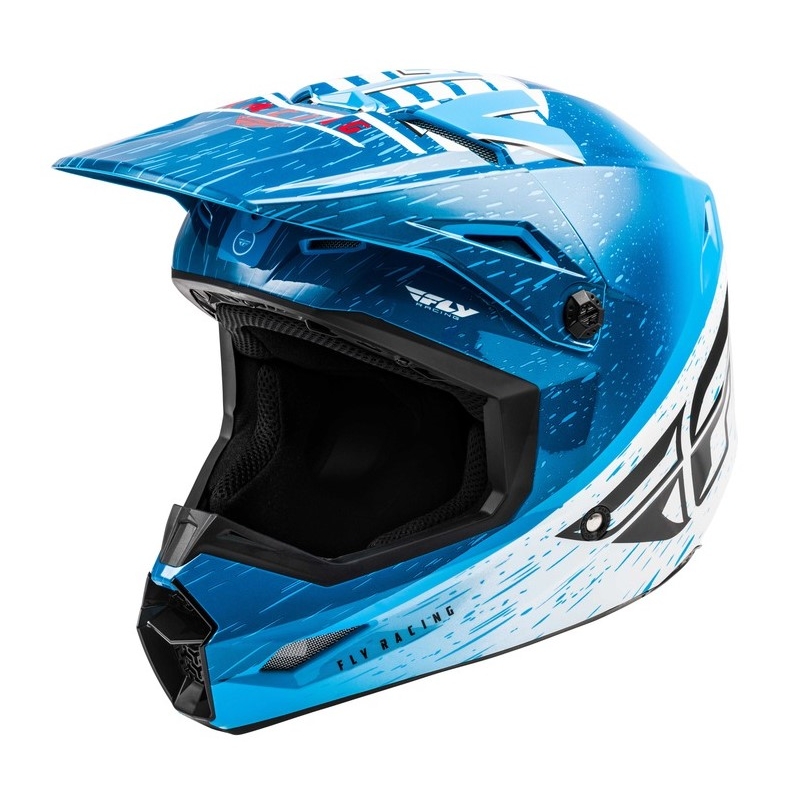 Motocross sisak FLY Racing Kinetic K120 kék-fehér-piros akció kiárusítás