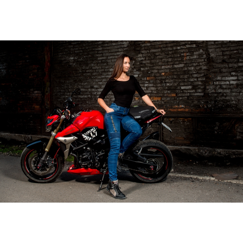 Női Street Racer Basic kék motoros farmernadrág-kiárusítás