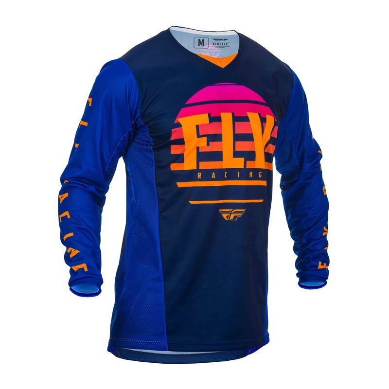 Motocross Jersey FLY Racing Kinetic K220 2020 Fekete-kék-narancs