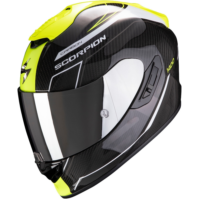 Zárt sisak Scorpion EXO-1400 Carbon Air Beaux fekete-fehér-neon sárga