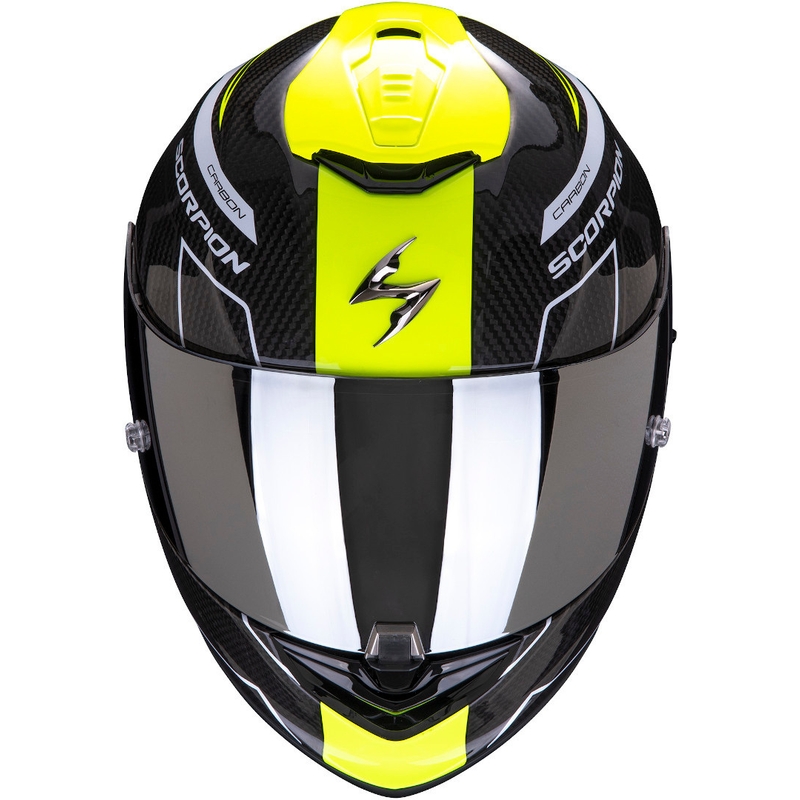 Zárt sisak Scorpion EXO-1400 Carbon Air Beaux fekete-fehér-neon sárga