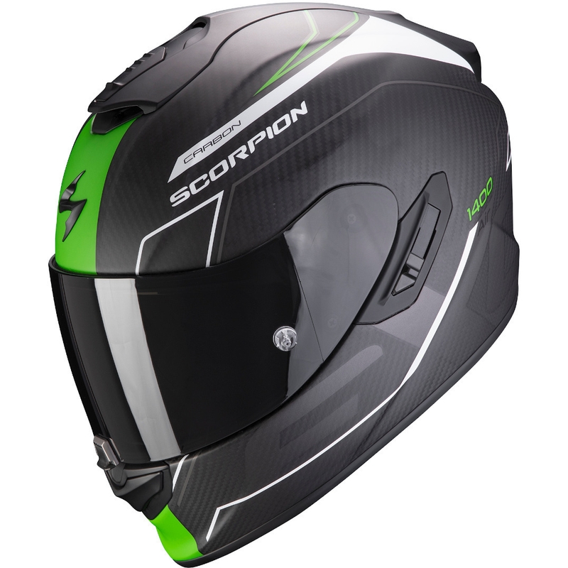 Integrált sisak Scorpion EXO-1400 Carbon Air Beaux fekete-fehér-zöld kiárusítás