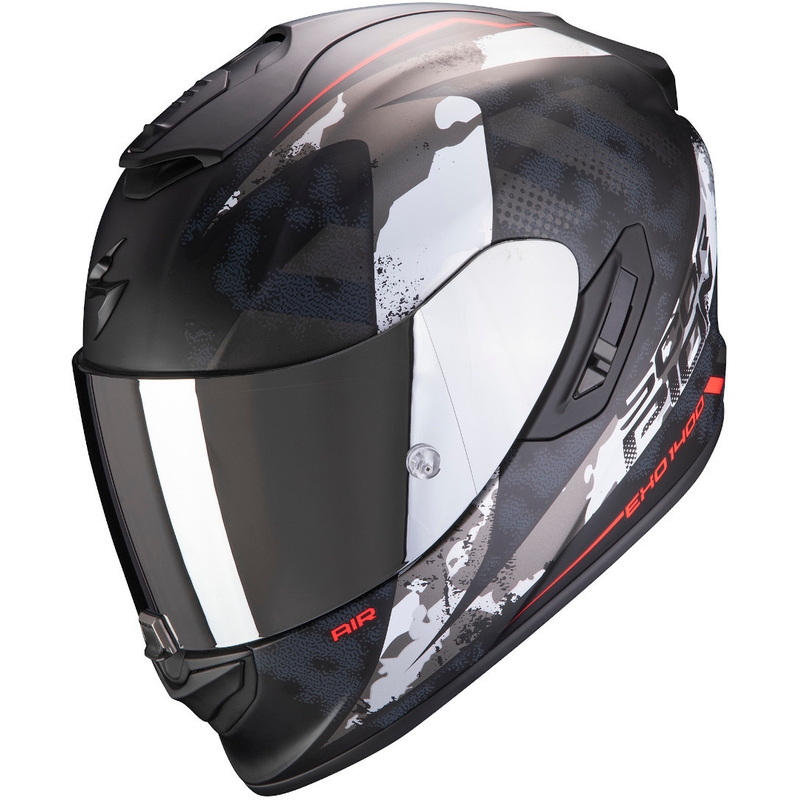 Integrált sisak Scorpion EXO-1400 Air Sylex fekete-ezüst-piros