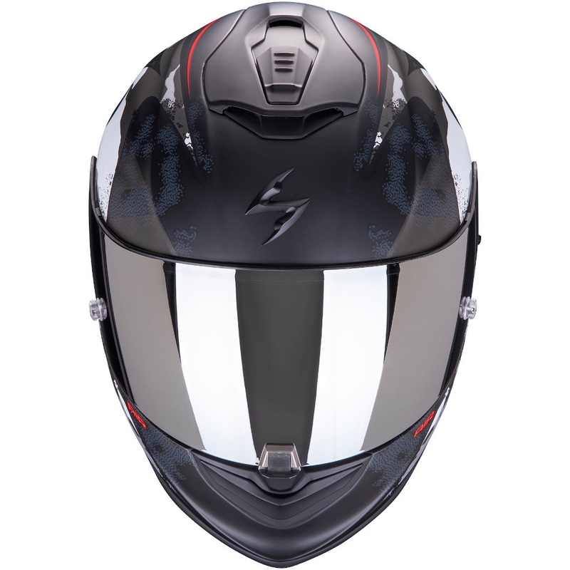 Integrált sisak Scorpion EXO-1400 Air Sylex fekete-ezüst-piros
