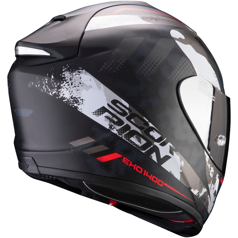 Integrált sisak Scorpion EXO-1400 Air Sylex fekete-ezüst-piros
