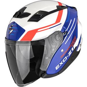 Otevřená helma na motorku Scorpion EXO-Z1 Prymus bílo-modro-červená