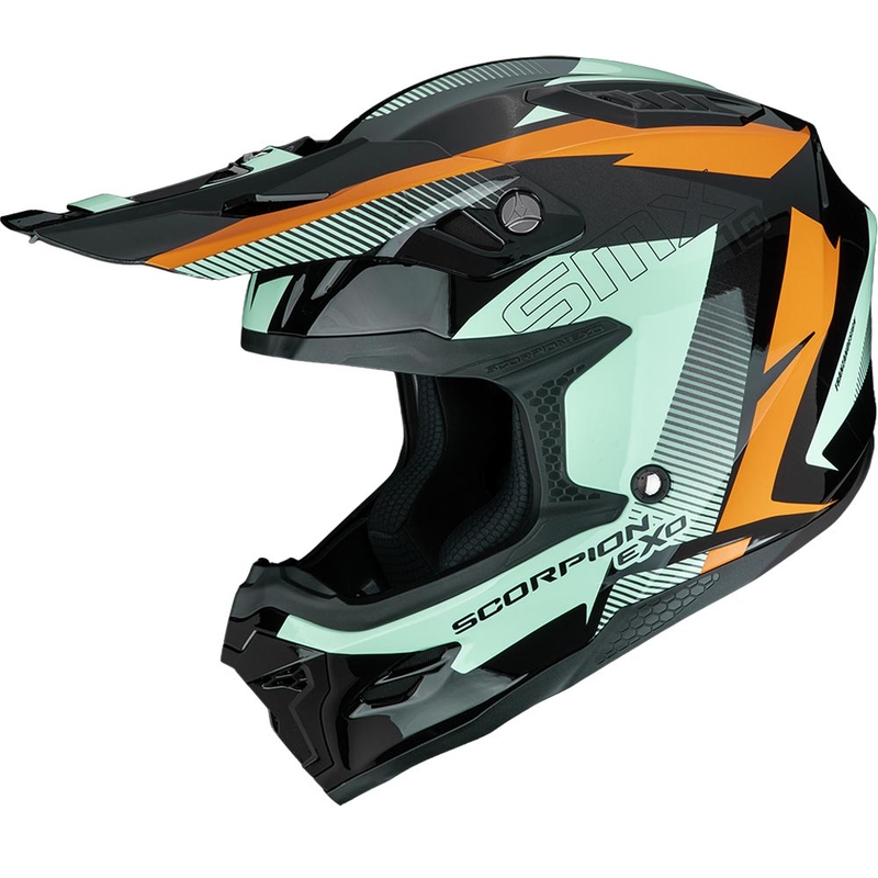 Motokrosová helma Scorpion SMX-10 Speed černo-oranžovo-zelená