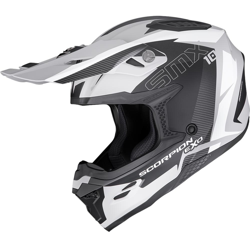 Motokrosová helma Scorpion SMX-10 Speed matná šedo-černo-bílá