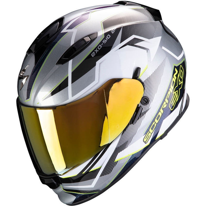 Integrált sisak Scorpion EXO-510 Légbalzsam ezüst-fehér-fluo sárga eladó kiárusítás