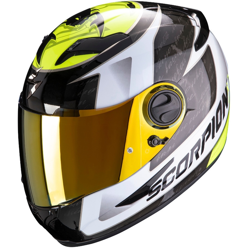 Integrált sisak Scorpion EXO-490 Tour fekete-fehér-fluo sárga eladó kiárusítás