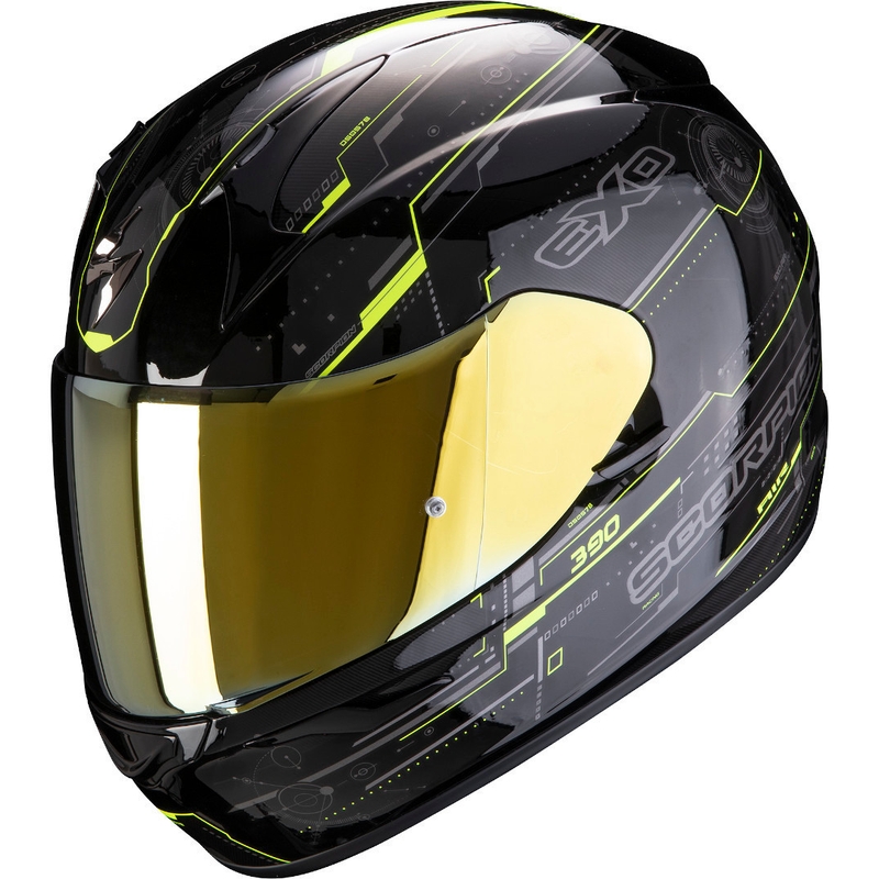 Integrált sisak Scorpion EXO-390 Beat fekete-fluo sárga