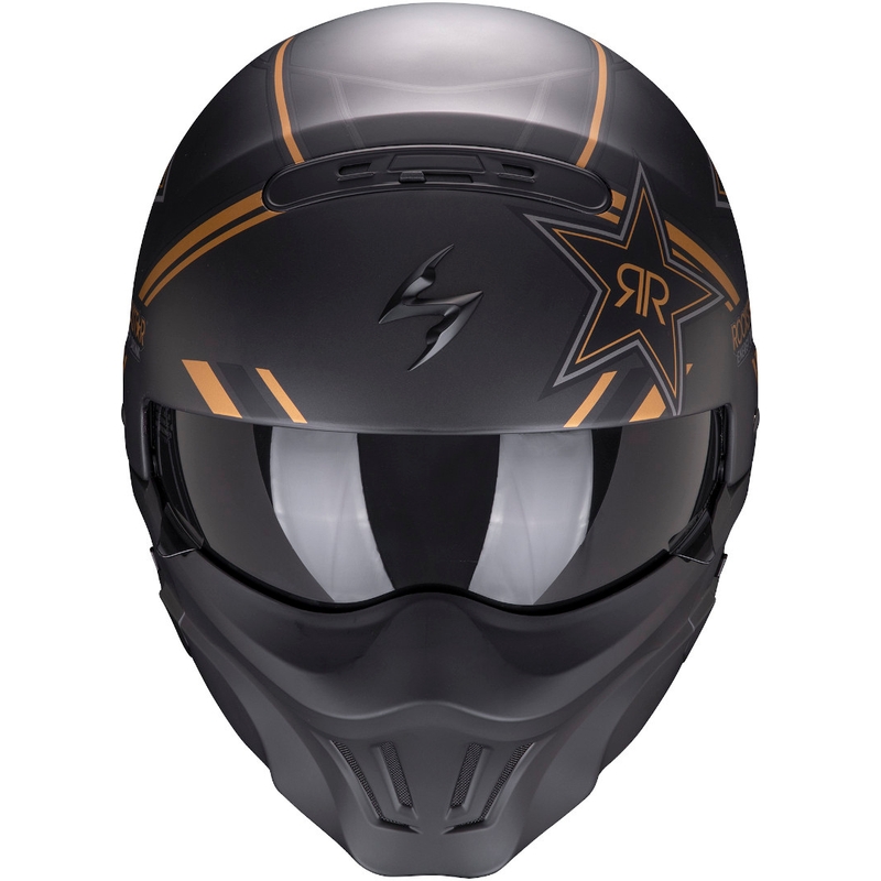 Scorpion EXO-COMBAT EVO Rockstar fekete-arany levehető állú bukósisak