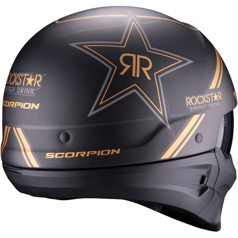 Scorpion EXO-COMBAT EVO Rockstar fekete-arany levehető állú bukósisak