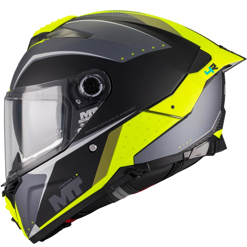 Integrální helma na motorku MT Thunder 4 R SV Wind Tunnel B3 černo-šedo-fluo žlutá