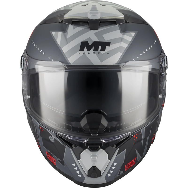 Integrální helma na motorku MT Thunder 4 R SV Canvas C5 černo-šedo-červená