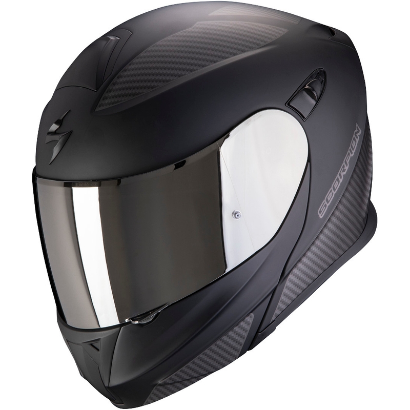 Motoros sisak flip Scorpion EXO-920 Fluxus fekete-ezüst