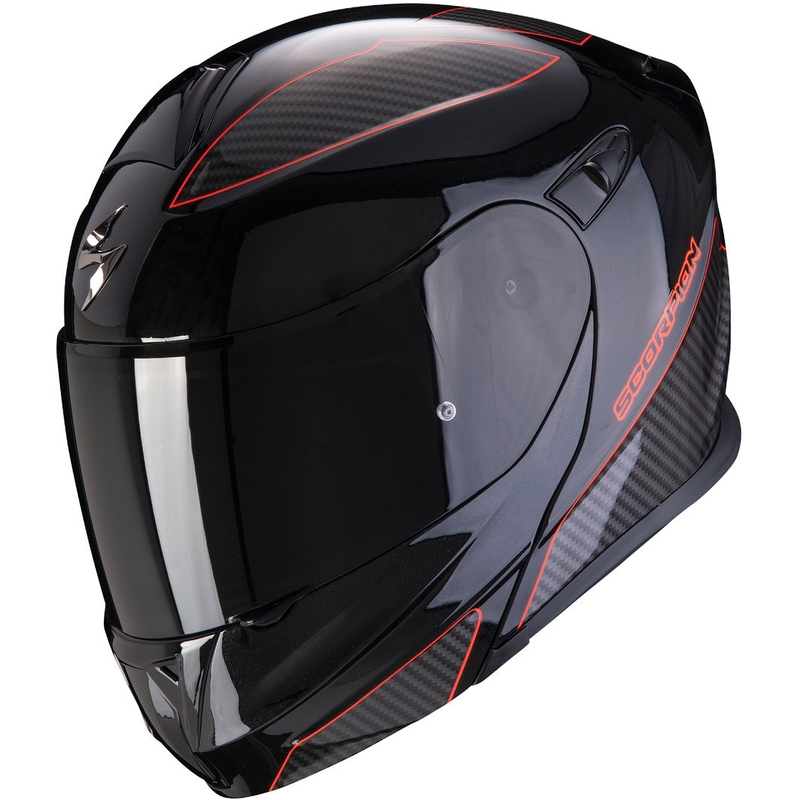 Motoros sisak flip Scorpion EXO-920 Fluxus fekete-piros