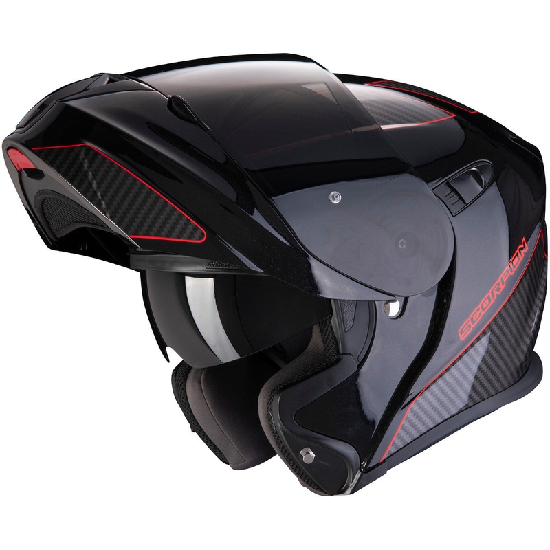 Motoros sisak flip Scorpion EXO-920 Fluxus fekete-piros